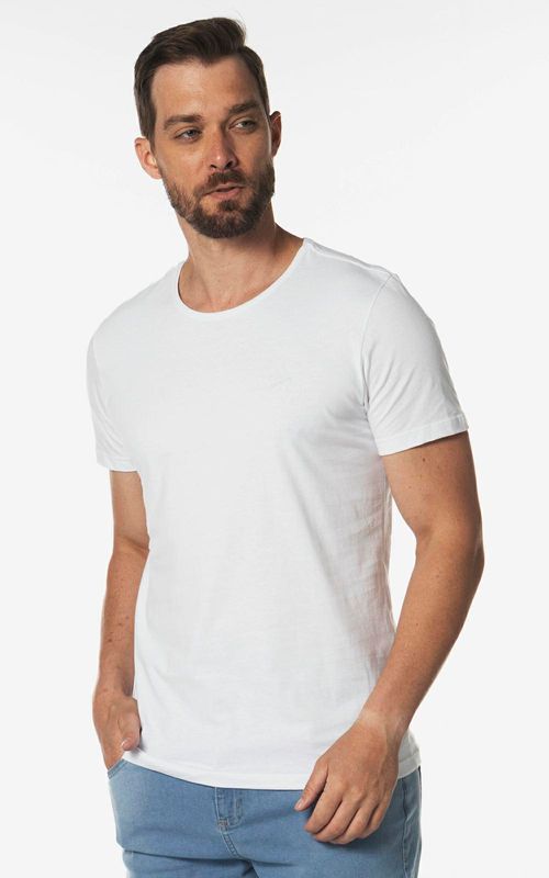 Camiseta básica manga curta masculina - BRANCO