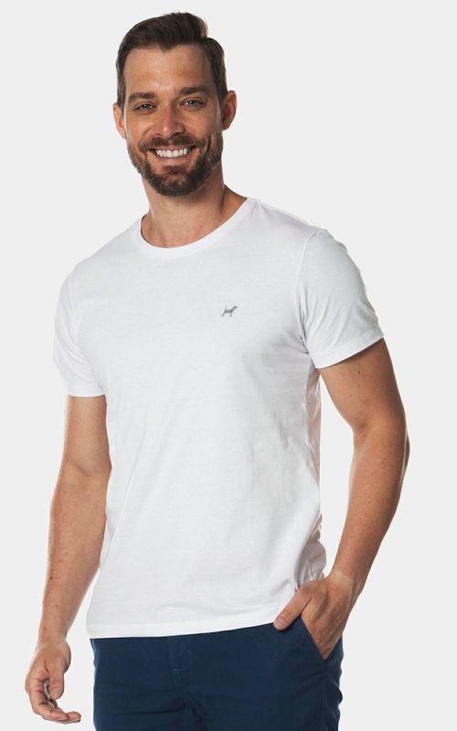 Camiseta básica manga curta masculina - BRANCO