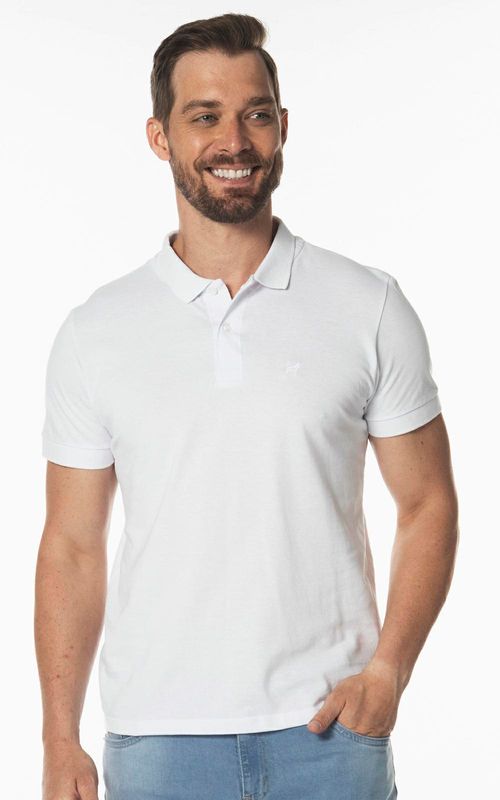 Polo básica manga curta masculina - BRANCO