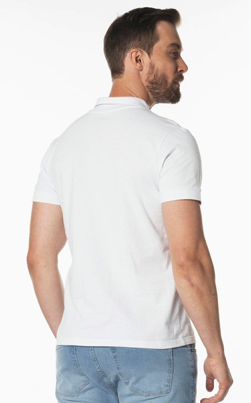 Polo básica manga curta masculina - BRANCO