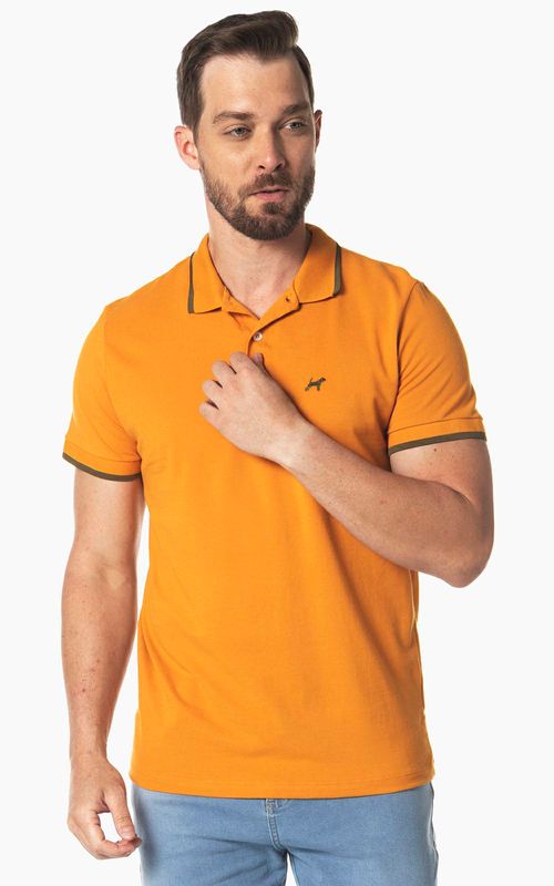 Polo básica manga curta com friso masculina - TOPAZ