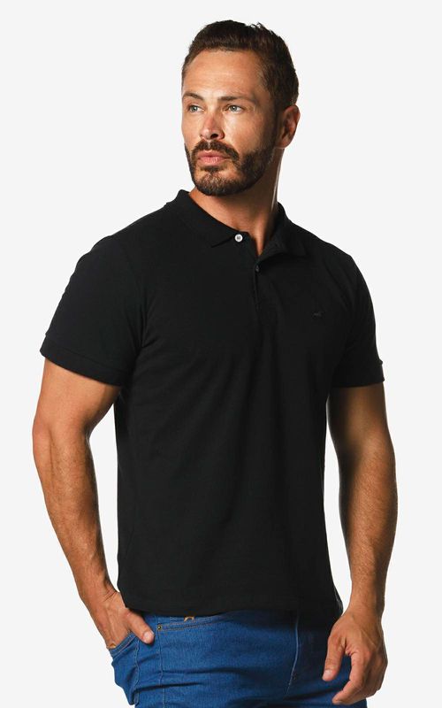 Polo básica manga curta masculina - PRETO