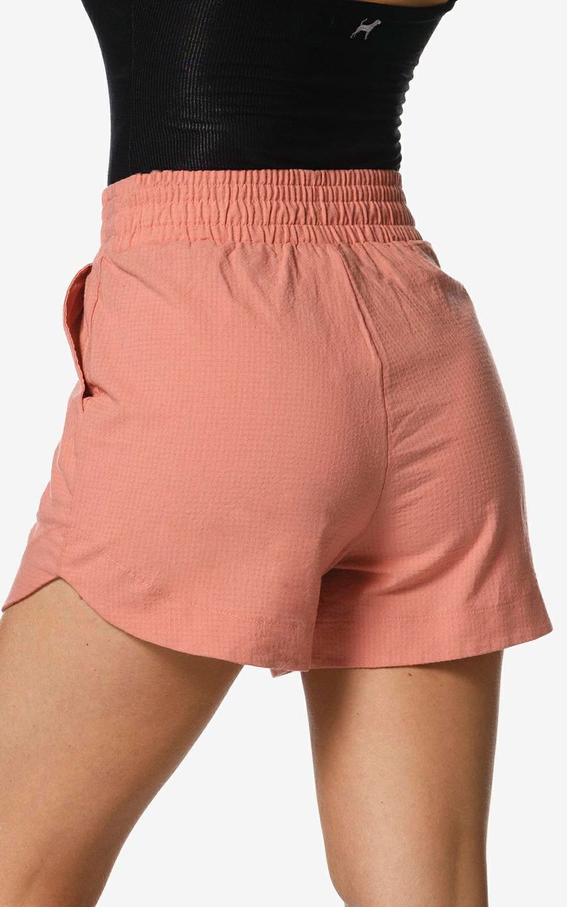 Shorts cintura alta tecido texturizado feminino
