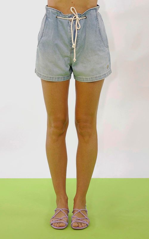 Shorts jeans paper bag feminino - INDIGO