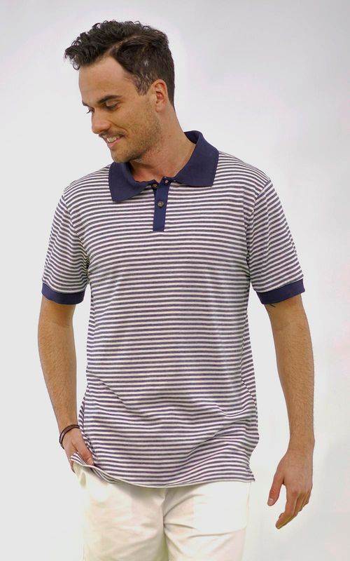 Polo listrada - MARINHO