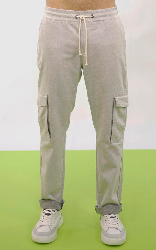 Calça jogger relaxed cargo masculina - OFF WHITE