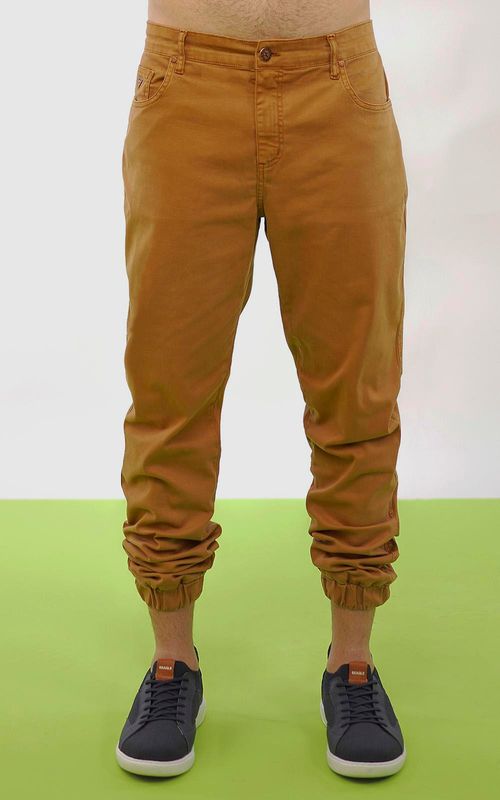 Calça de sarja jogger masculina - MARROM CRAFT