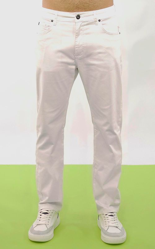 Calça sarja regular masculina - BRANCO