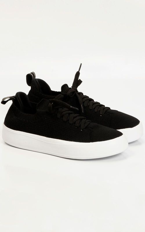 TENIS MEIA COM CADARÇO FEMININO - PRETO