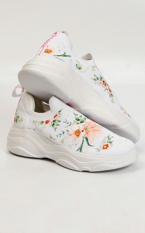 TENIS MEIA COM CADARÇO FEMININO - BRANCO