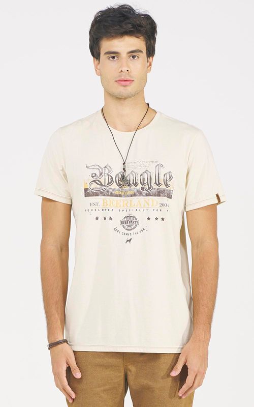 Camiseta Estampada - AREIA