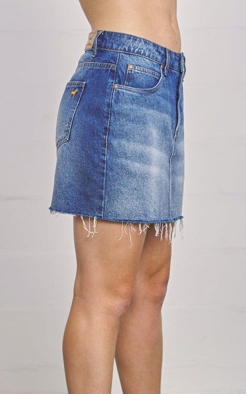 Minissaia jeans feminina - INDIGO