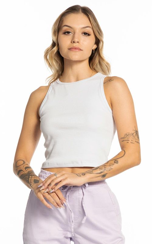 Regata de ribana básica cropped - BRANCO