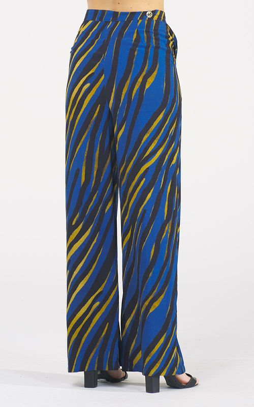 Calça wide leg Zebra Aquarela c/ fenda frontal - ZEBRA AQUARELA