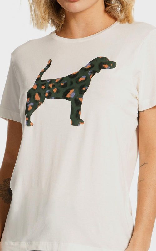 Camiseta est. beagle animal print - NATURAL