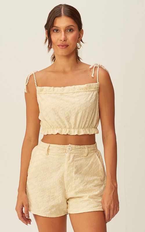 Blusa Top Cropped Laise - SUNSHINE