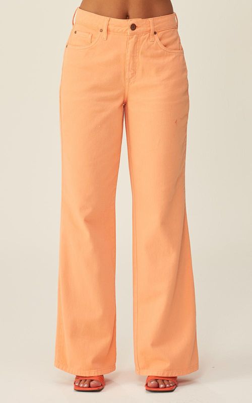 Calça Sarja Wide Leg Feminina - CORAL