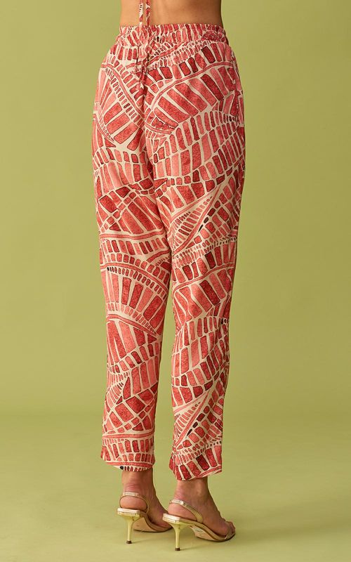 Calça Reta Estampada Elástico - DOLCE FAR NIENTE