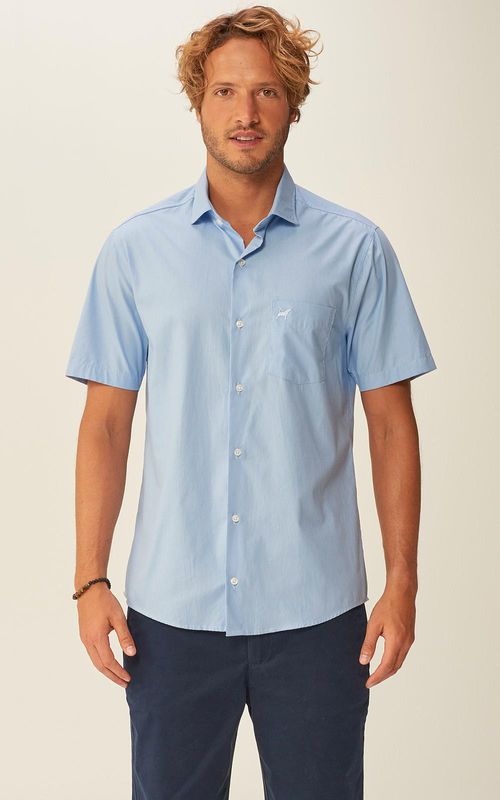 Camisa Masculina básica - CELESTE