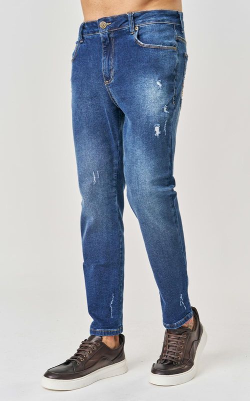 Calça Masculina Slim Cropped - INDIGO