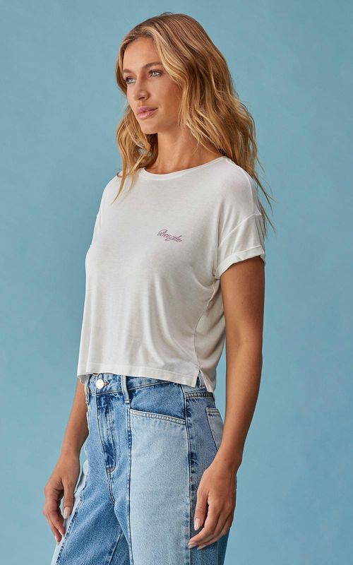 Camiseta Cropped Termocolante - NATURAL