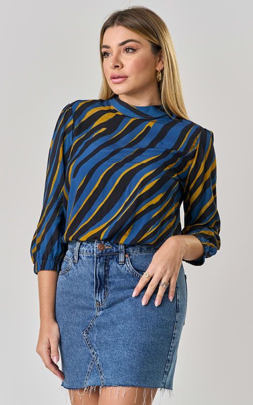 Blusa estampada Noite Florida - ZEBRA AQUARELA