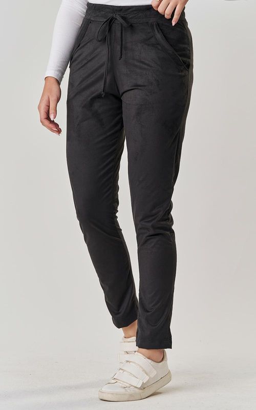 Calça reta suede - PRETO