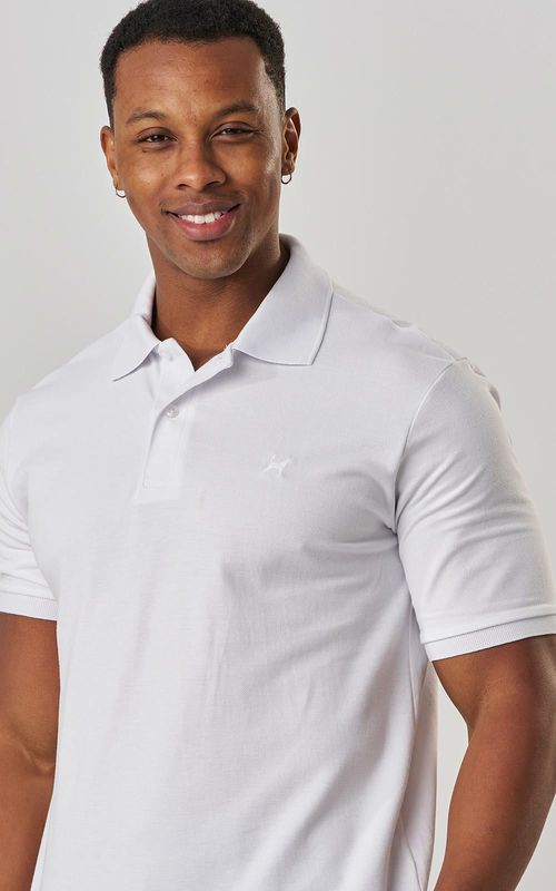 Polo básica manga curta masculina. - BRANCO