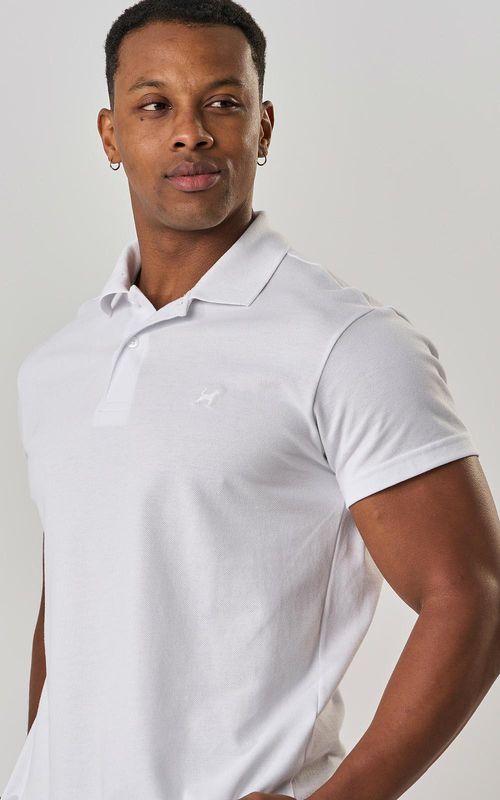 Polo básica manga curta masculina. - BRANCO
