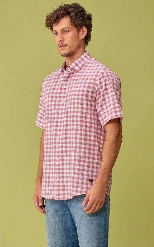 Camisa Masculina Xadrez - XADREZ VERMELHO