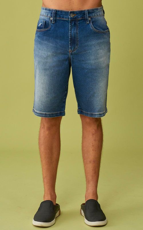 Bermuda Jeans Slim Masculina - INDIGO