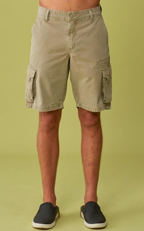 Bermuda Sarja Cargo Masculina - MACADAMIA