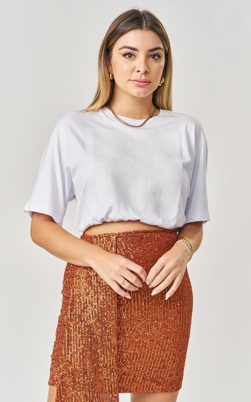 Camiseta estampada c/ cós - BRANCO