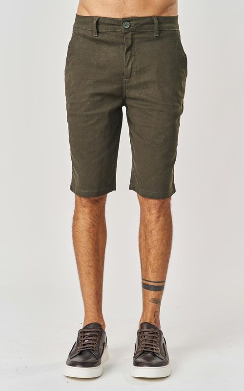 Bermuda Sarja Casual Masculina - VRD BLACK GREEN