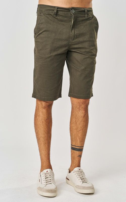 Bermuda Sarja Casual Masculina - VRD BLACK GREEN
