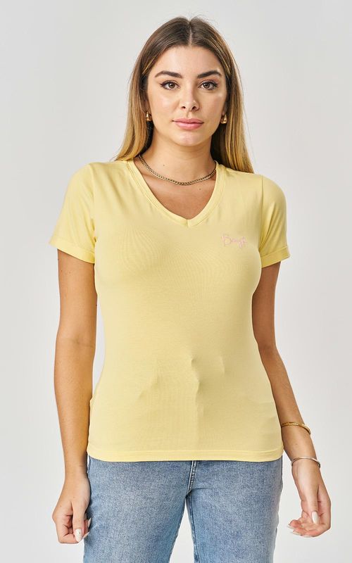 Camiseta Cotton decote V - SOL