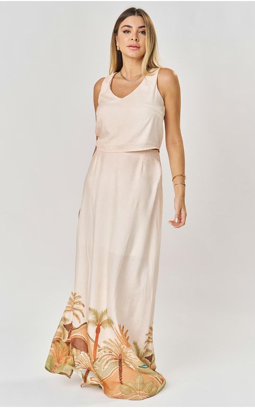 Regata Cropped Estampada - FIM DE TARDE