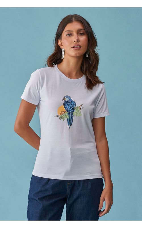 Camiseta Bordada - BRANCO