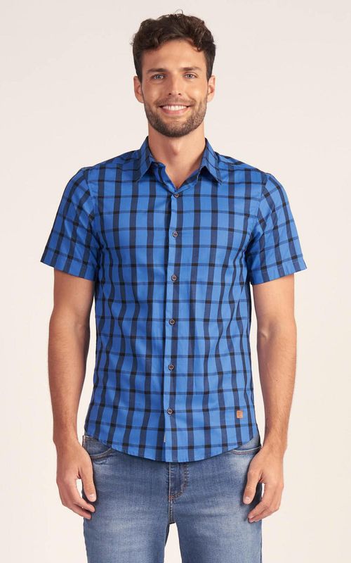 Camisa Masculina Xadrez - XADREZ AZUL