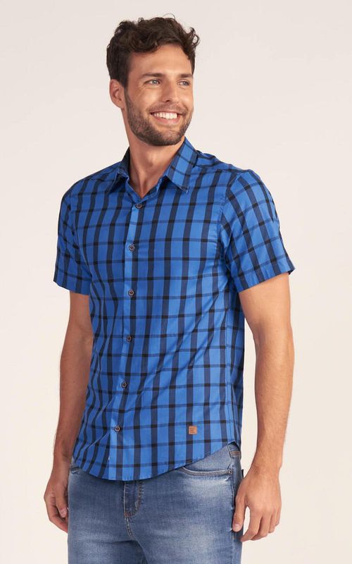 Camisa Masculina Xadrez - XADREZ AZUL