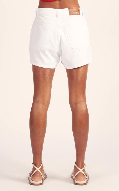 Shorts Sarja Mom Feminino - BRANCO