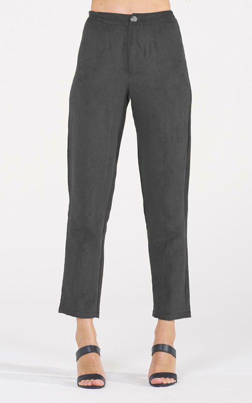 Calça montaria em tecido bengaline suede - PRETO