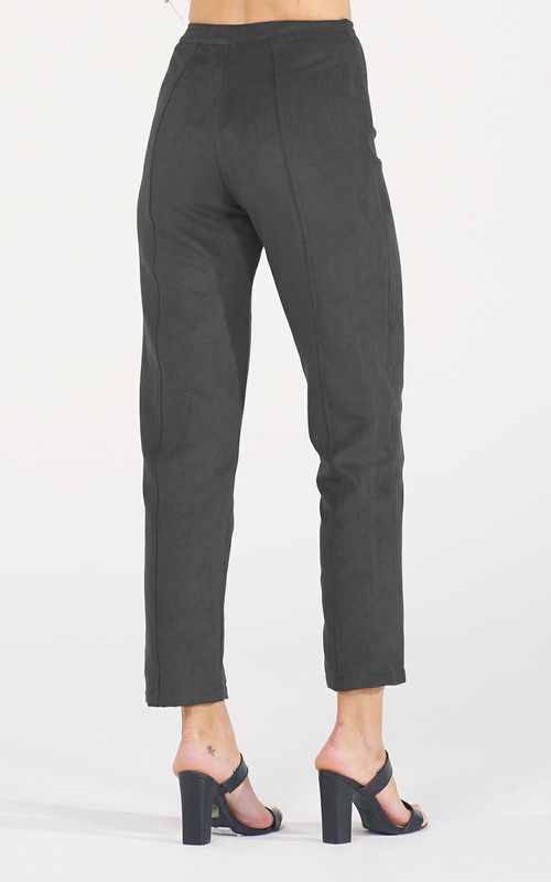 Calça montaria em tecido bengaline suede - PRETO