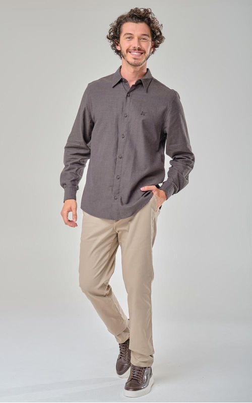 Camisa ML Masc. Flanela c/ bordado - HEMP