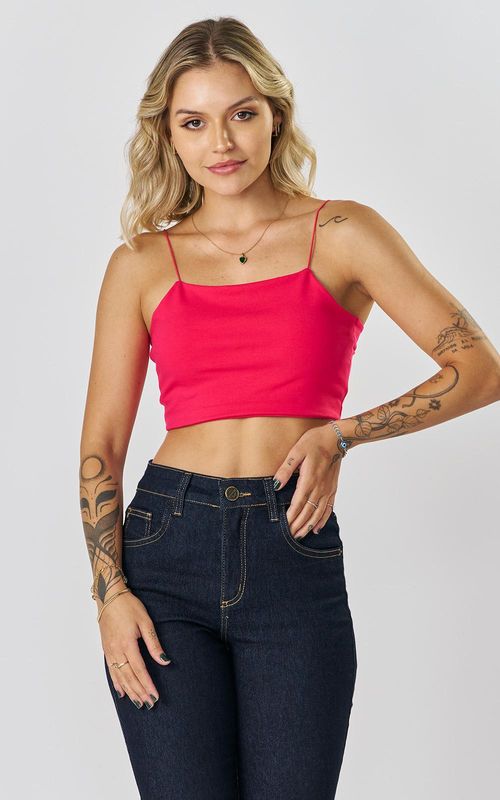 Blusa Cotton cropped de alça - ORLA