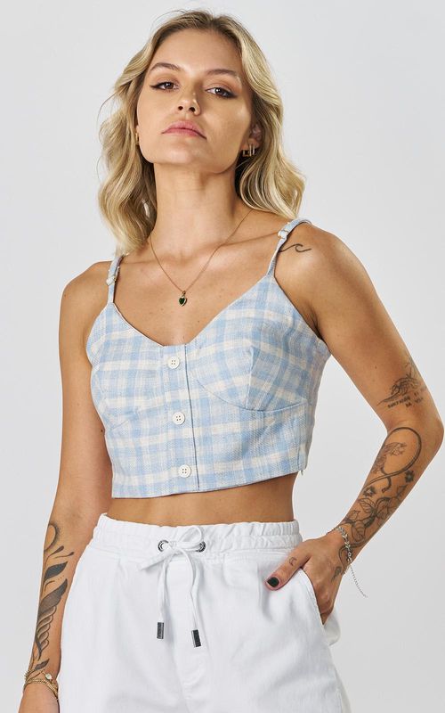 Top Feminino - XADREZ NUVEM