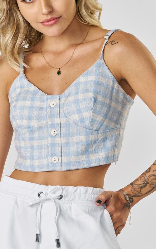 Top Feminino - XADREZ NUVEM