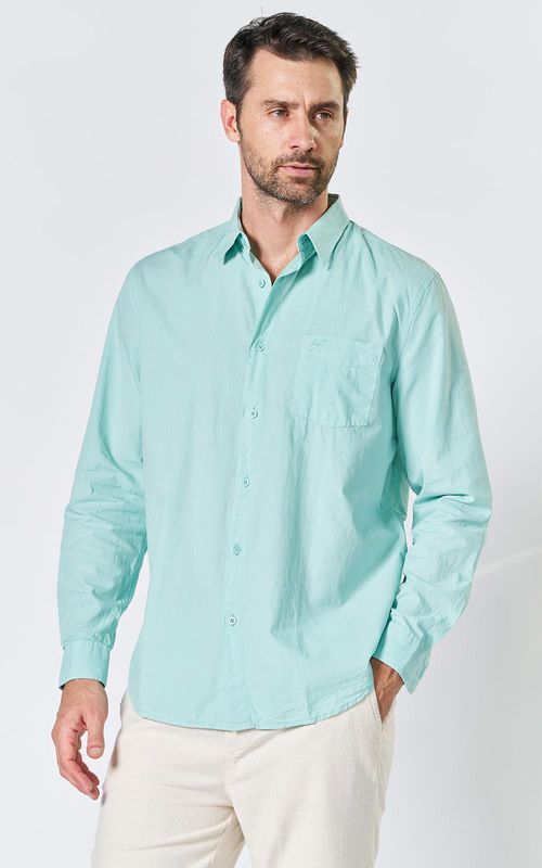 Camisa Masculina Colors c/ bolso - MENTA