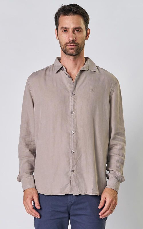 Camisa Masculina Liocel Colors c/ bordado - MACADAMIA