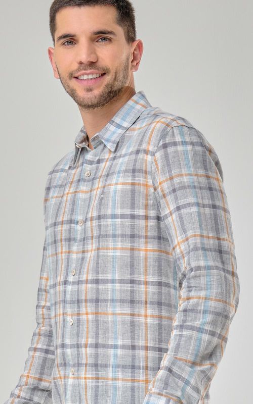 Camisa ML Masc. Xadrez c/ bordado - XAD. MESCLA